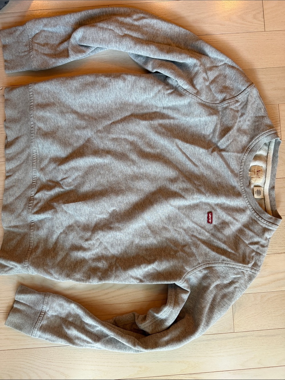 Levi's Heather Gray Crewneck Sweatshirt with Red Logo